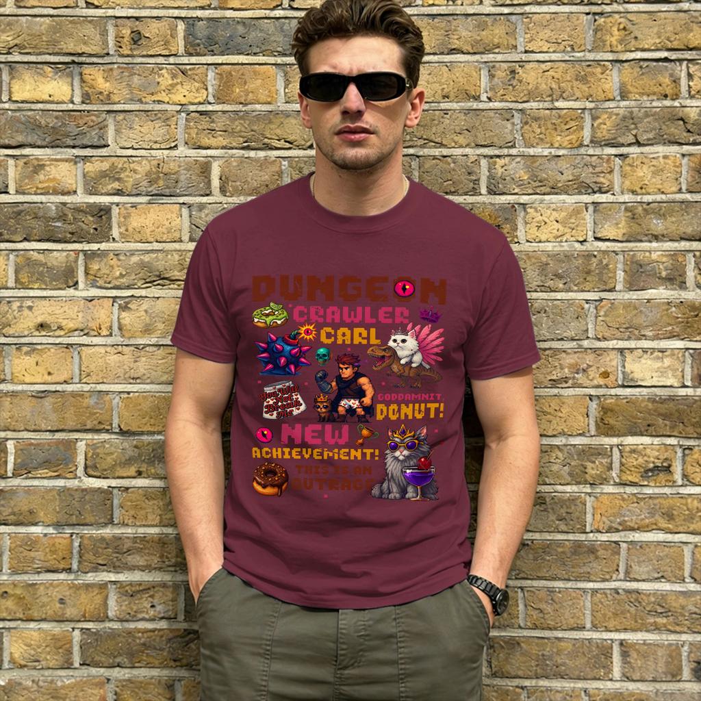 Unisexs TShirt Dungeon Crawler Carl Vintage Pure Cotton Tee Shirt Short Sleeve T Shirt Round Collar Clothing Birthday Present