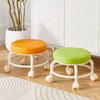 PU Leather Rotating Rolling Stool Waterproof Rolling Pulley Chair Round Stool With Wheels SPA