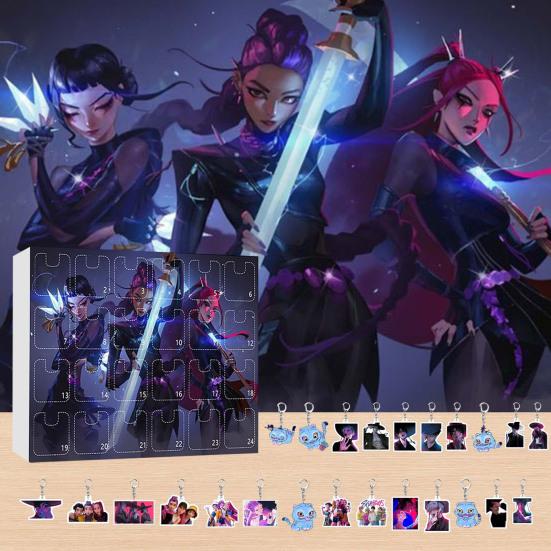 Календарь Адвента Охотника на демонов 2025 Календарь обратного отсчета до Рождества с 24 игрушками-брелоками для детей