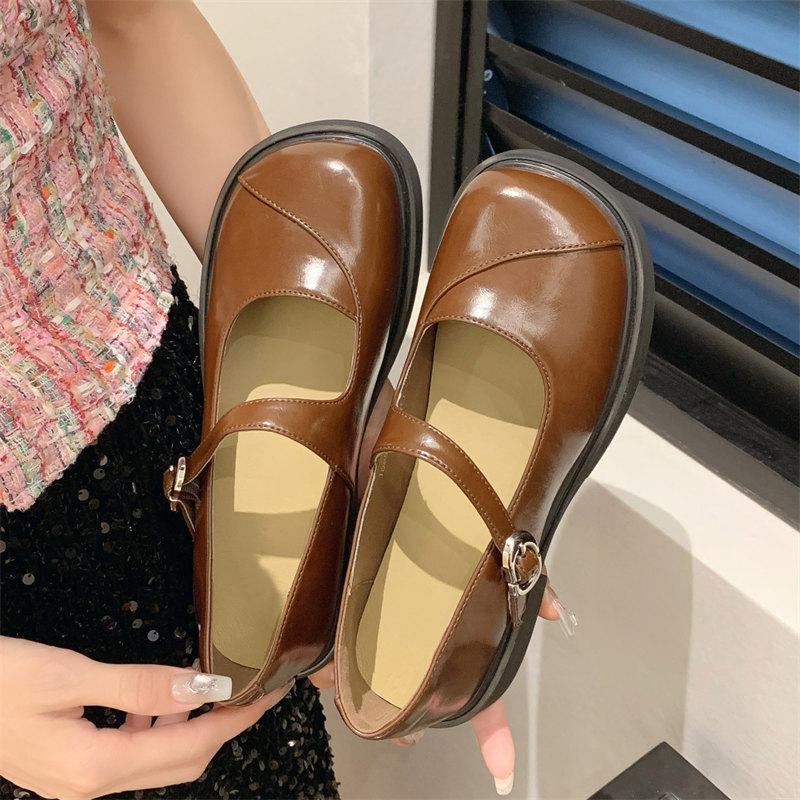 Модные туфли в стиле «Лолита» для студентов колледжа, женские туфли на платформе для косплея в стиле JK, коричневые туфли в стиле ретро «Мэри Джейн», женские мокасины на толстой подошве