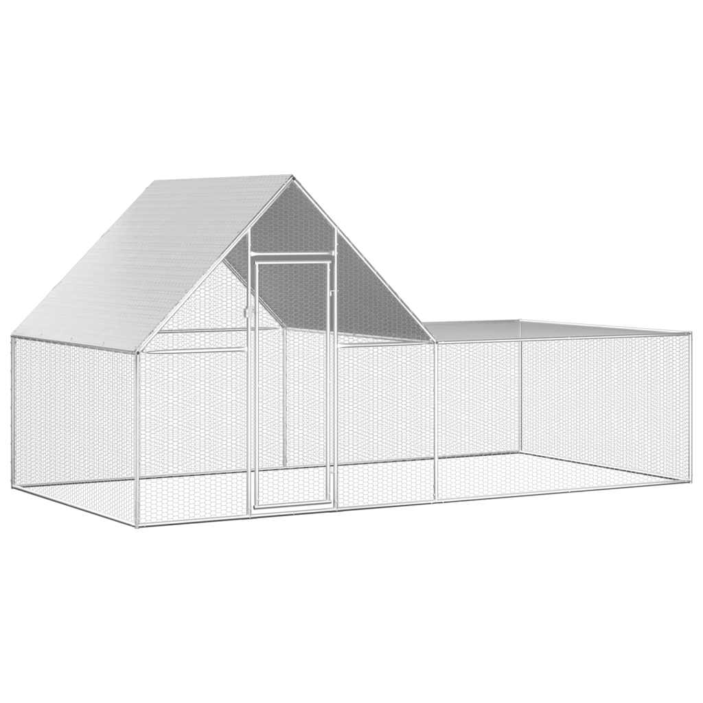Chicken Coop 4x2x2 m Galvanized Steel
