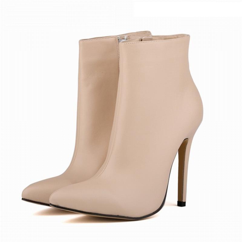 Женские короткие сапоги, сексуальные, с острым носком, с боковой молнией, на очень высоком каблуке, туфли-лодочки 2024, женская обувь для вечеринок, Botas De Mujer, большие размеры 35-42