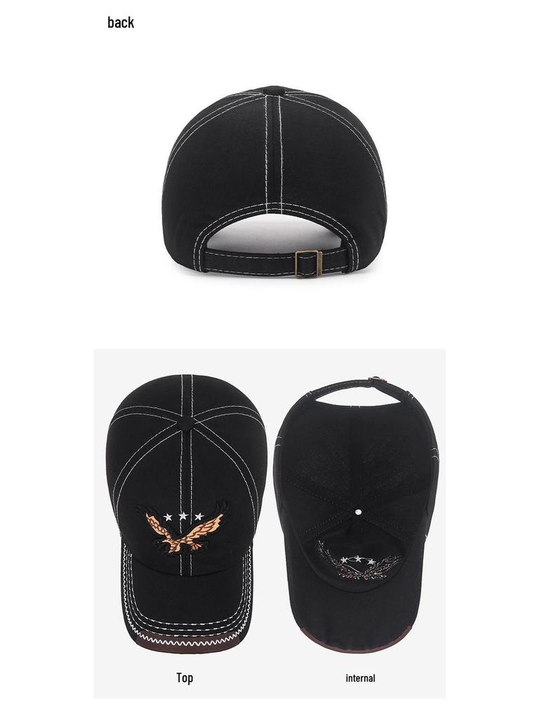 Мужская бейсболка пэчворк с вышивкой орла - Весенне-осенняя солнцезащитная кепка-утка