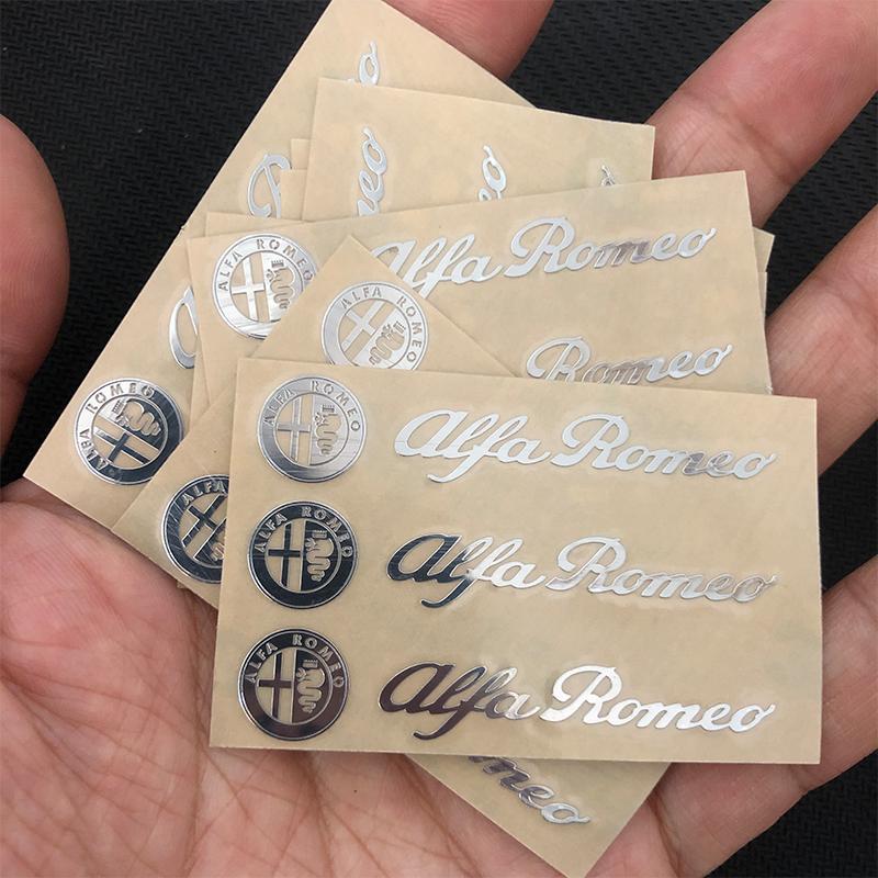 DGJLS1 5/10Pcs For Alfa Romeo Giulietta Giulia GT Mito Brera F1 Stelvio 147 Metal Emblem Auto Decor Wiper Decals Car Window Stickers
