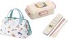 Skater Peter Rabbit Antibacterial Dishwasher Safe Soft Lunch Box with Combo Set Insulated Lunch Clasp Rabbit Soft and Tight Set 4-Point Lock, 1-Tier,