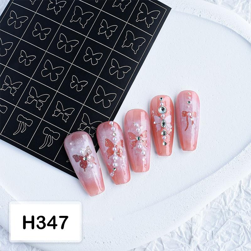 Hallow Star Heart Butterfly Nail Forms Fringe Tip Guides Sticker Diy Nail Art Tips Stickers Stencil Strips Manicure Tool Salon