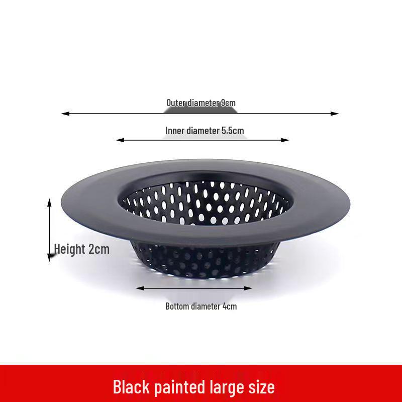 Черная сетка-фильтр для кухонной мойки из нержавеющей стали для овощей и остатков