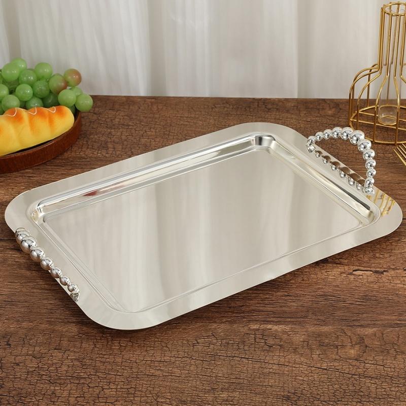 Поднос для фруктов, Сплавное блюдо для торта, Серебряная полировка, Портативный ручной диск для закусок, Органайзер для орехов, Украшение для свадебной вечеринки, Настольное украшение, 36 см