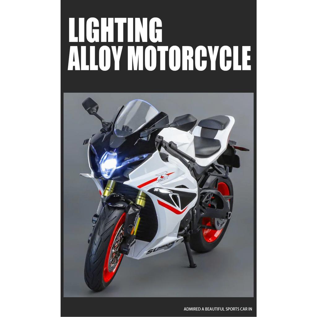 Большой размер 1/9 Suzuki GSX-1000R Alloy Racing Motorcycle Model Diecasts Street Sports Motorcycle Model Simulation Kids Toys Gifts