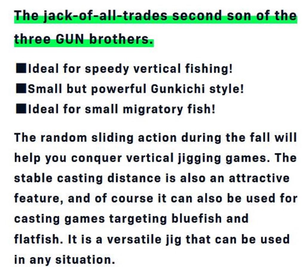 Ima Metal Jig Gun Kichi 5 Grams X4977 (2725)