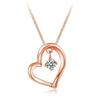 Ожерелье для высшего 5A розового золота серебра популярное для ювелирных изделий [Свободная птица] женщины, сердце, качество, цирконий, кулон, 925, аксессуары, день рождения,