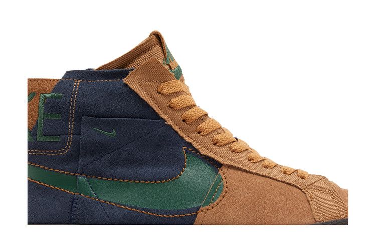 Мужские кроссовки Nike SB Zoom Blazer Mid Premium Legend Темно-коричневый Обсидиан Пэчворк