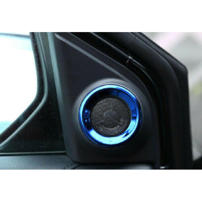 2PCS Blue Titanium A Pillar Speaker Frame Ring Trim For Honda CRV CR-V 2017-