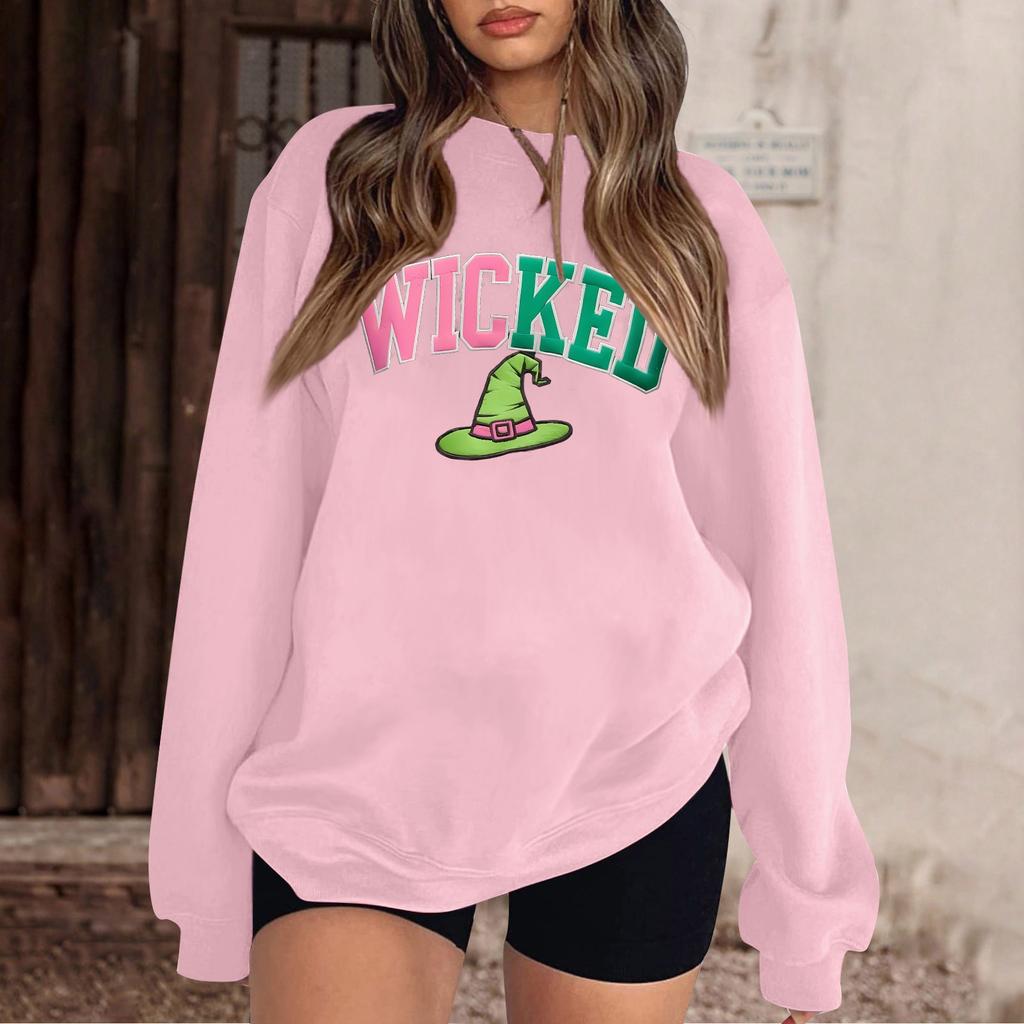 Женская повседневная модная блузка с длинным рукавом и круглым вырезом с принтом и пуловером