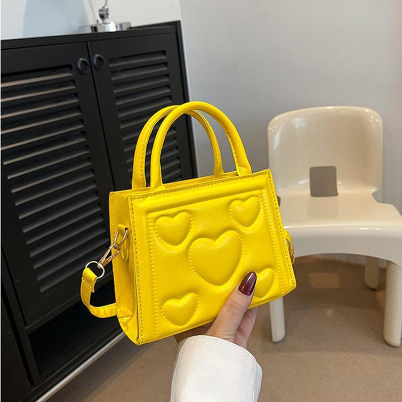 Шикарная ретро однотонная мини-сумка, универсальная сумка через плечо из искусственной кожи в корейском стиле с узором в виде сердца и любви для девочек старшей школы