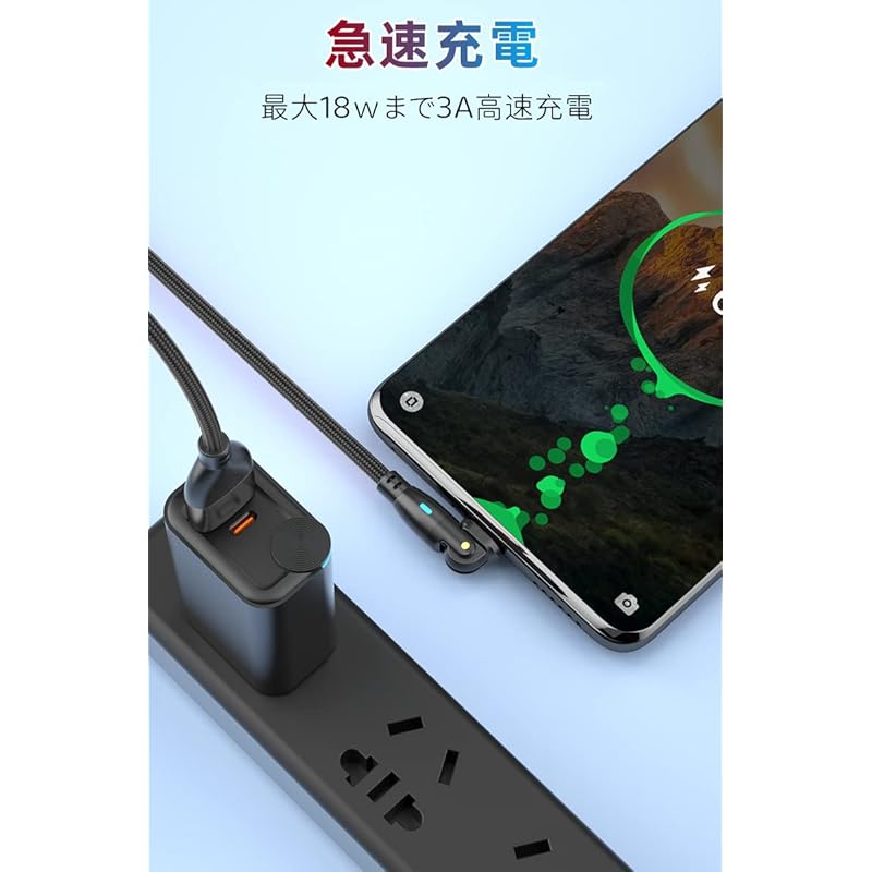 YFFSFDC USB-кабель типа C длиной 3 м, Г-образный, вращающийся на 180 градусов, микрокабель для быстрой зарядки и высокоскоростной передачи данных, изготовлен из армированного термопластичного эластомера (TPE) для MacBook iPad