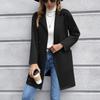 Autumn Mid Long Solid Casual Loose Women Jacket Double Breasted Formal Office Jackets for Women Fashion Winter Pockets Notched Ladies Coat 24899