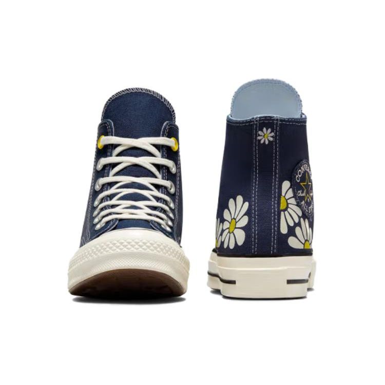 Converse Высокие женские кроссовки Chuck 70 с цветочным принтом Blue Navy Egret A08108C