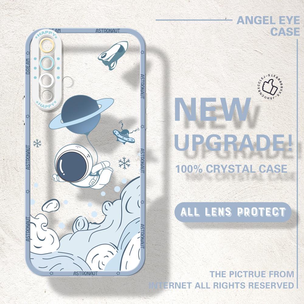 Shockproof Cartoon Astronaut Crystal Case Full Cover Camera Protection Transparent Soft Phone Casing for Huawei Honor iPhone Infinix Tecno