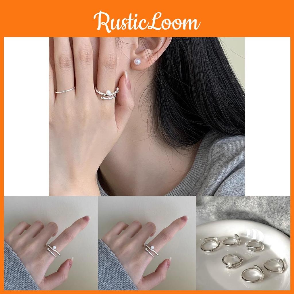 Summer Pearl Classy Ring For Women Featuring Stylish Geometric Design