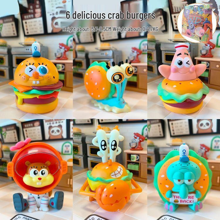 Губка Боб Бургер Кинг Икра Краба Горшок Серия: Фигурка Патрика и Сквидварда, украшение для автомобиля и рабочего стола