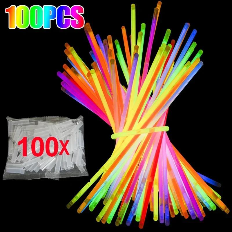 Светящиеся палочки флуоресцентные светящиеся в темноте DIY браслет ожерелье светящиеся палочки с разъемами украшение на день рождения