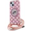 Karl Lagerfeld Klhmp15Shckcklcp Iphone 15 / 14 / 13  6.1 Różowy/Pink Hardcase Iml Crossbody Monogram Karl & Choupette Head Magsafe
