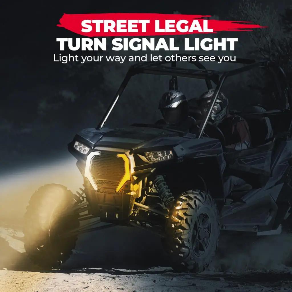 KEMIMOTO Указатели поворота "Клыки", совместимые с Polaris RZR XP 1000 / XP 4 1000 /900 2014-2017, Передняя акцентная фара, разрешенная для использования на дорогах