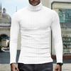 Men's Pullover Mock Neck Long-Sleeve Top - Comfortable Daily Solid/Stripe Basic Base Layer
