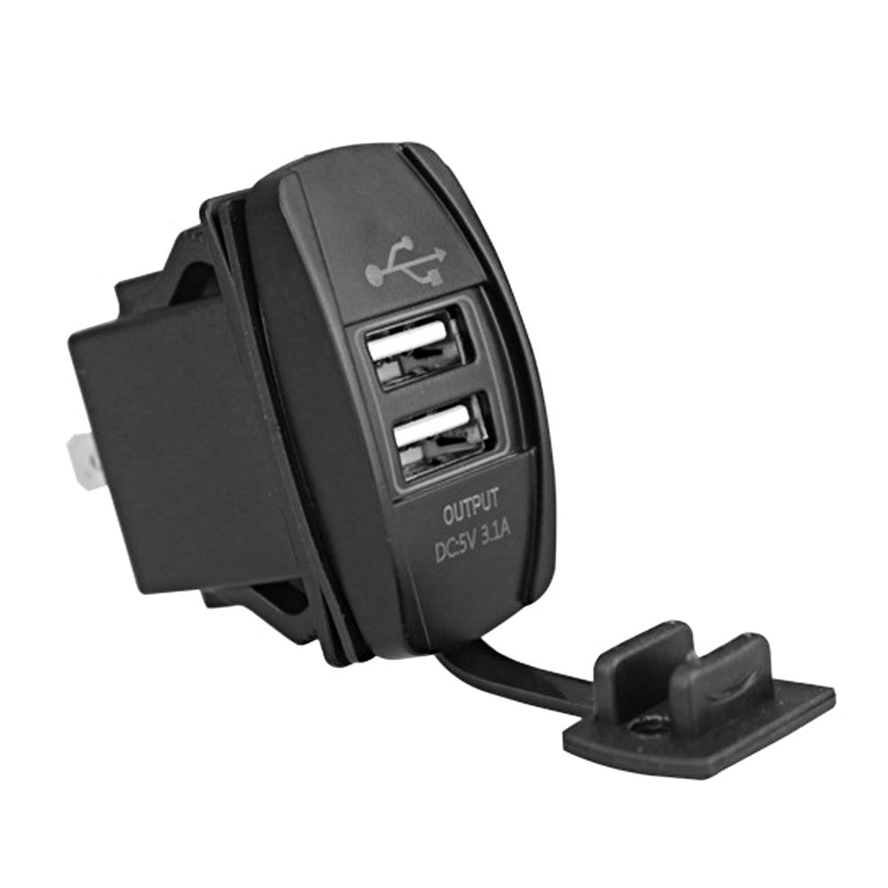 Dual USB Charger Power Adapter 1224V 3.1A for Car Boat Motorcycle