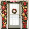2pcs Christmas Decorative Door Couplet 30x180cm, Poinsettia Christmas Ball Holly Berry Pattern, Porch Hanging Decor