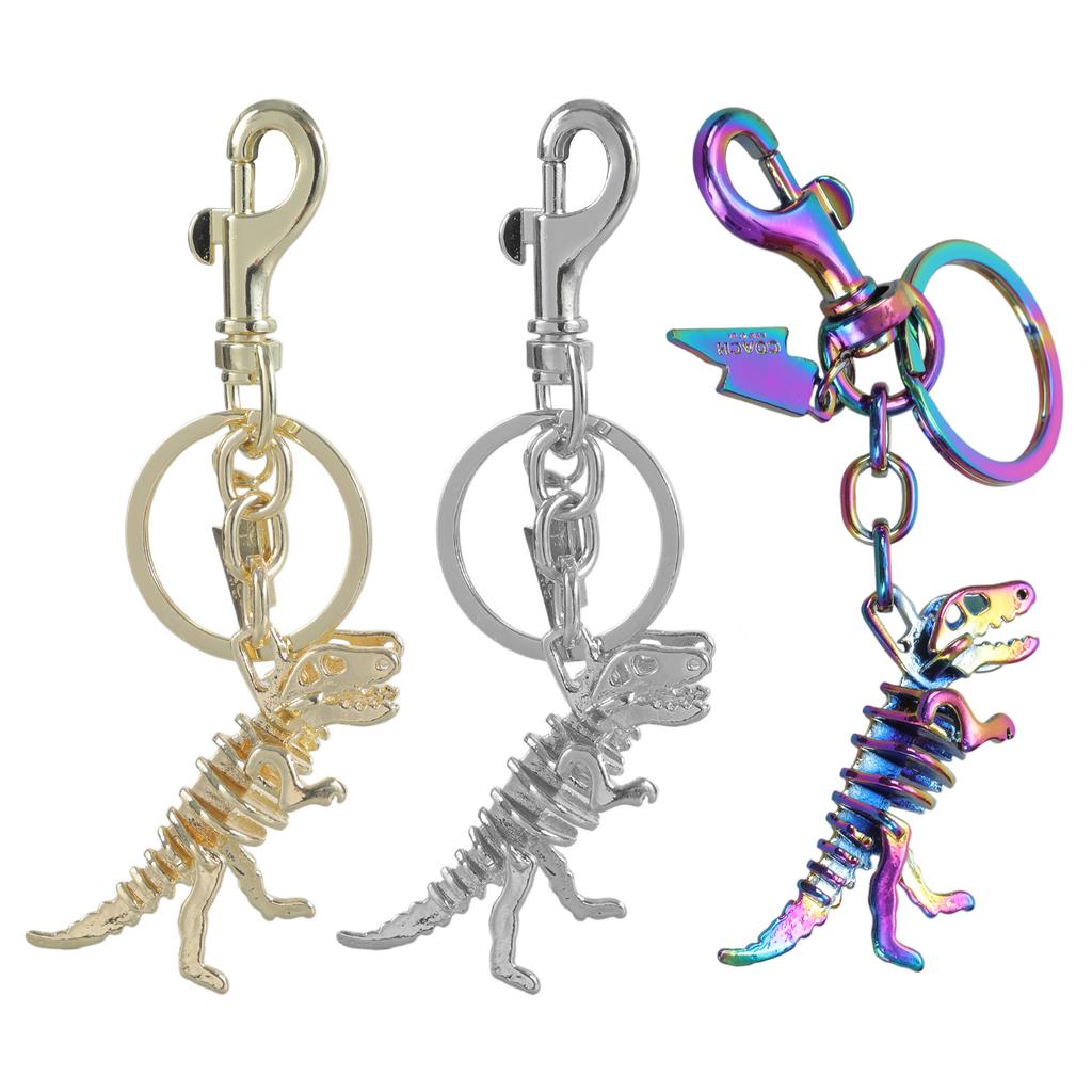 Colorful Alloy Dinosaur Bone Keyring Eye Catching Metal Keychain Accessory Fashionable Bag Charm Ornament for Students