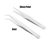 Set Straight Elbow Fish Plants Eyebrow Clip Phone Repair Tools Stainless Steel Tweezers Pliers Tool