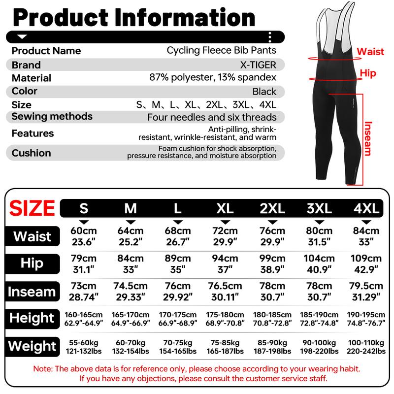 X-TIGER Cycling Trousers Winter Thermal Mountain Bike Long Cycling Pants Bicycle Tights 5D Gel Pad Cycling Pant Warm Pant