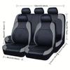 Car PU Leather Seat Covers Airbag Compatible Car Interior Accessories Front/ Rear/ Full Set Cover Cushion Universal Fit Most New