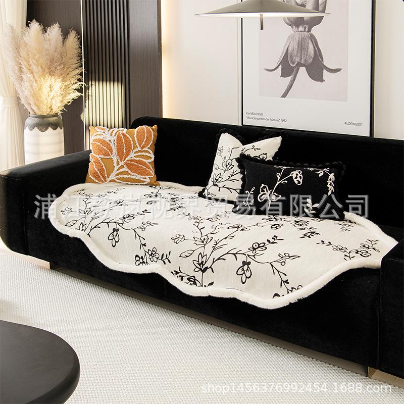 Irregular Special-Shaped Sofa Cushion Autumn And Winter Thickened Non-Slip Seat Cushion  New Leather Sofa Cover Cover Cloth Towel