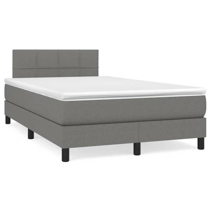 Maison Exclusive - Sommier à lattes de lit avec matelas gris foncé 120x190cm tissu