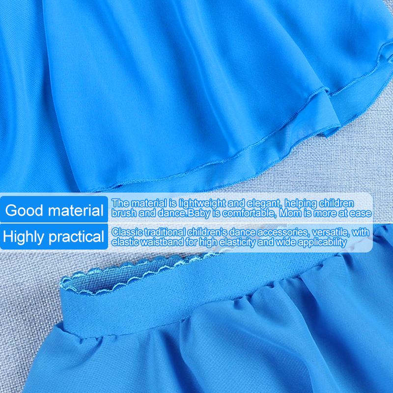 1 шт. Юбка-клеш Элегантная для девочек Детская танцевальная одежда Мини Однотонная Шифон Балетный танец