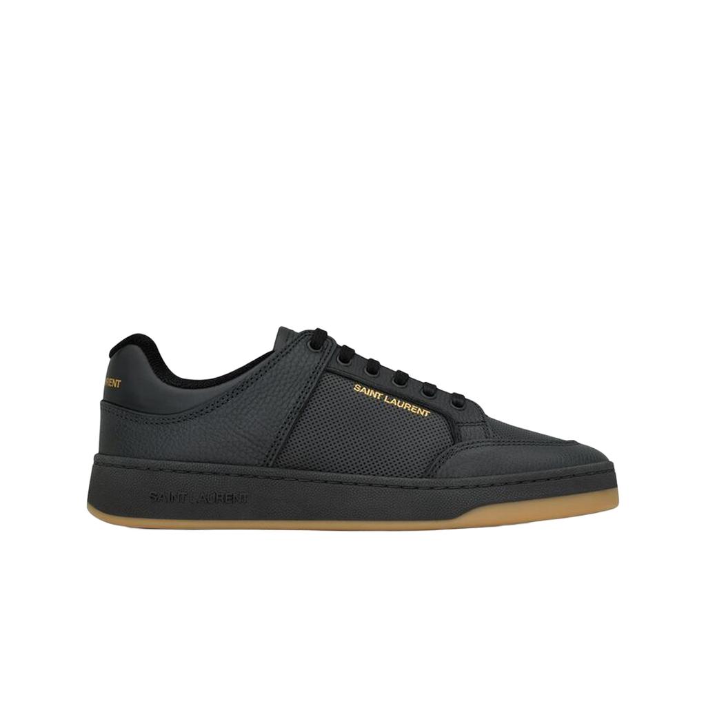 Saint Laurent Sl/61 Low-top Sneakers In Perforated Leather Noir