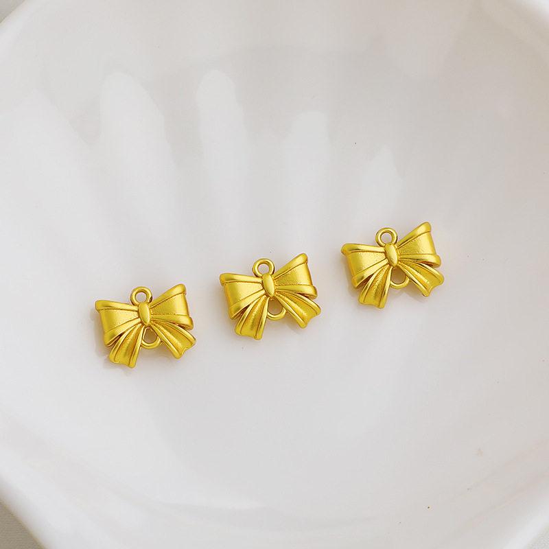 Gold-Plated Double Pendant Butterfly Bow Charm Bracelet Necklace DIY Jewelry Tassel Accessory