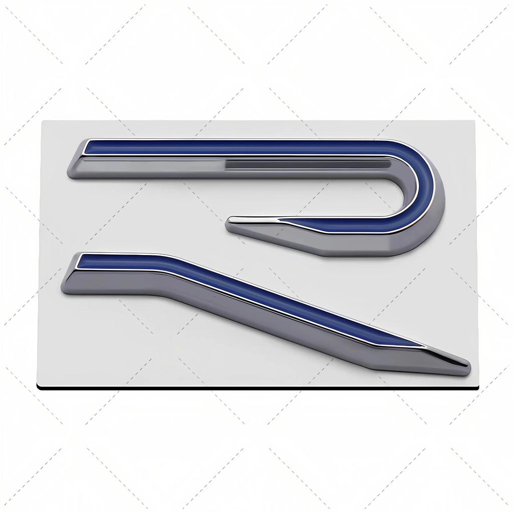 YKPSC1 New R Emblem Car Metal Body Tail Trunk Sticker Accessories For VW GTI Rline Polo Golf MK8 Touareg Passat Magotan CC