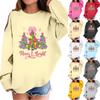 Children's Fashionable Casual Long-sleeved Loose Christmas Print Pullover Sweatshirt