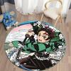 D- Demon Slayer Japanese Anime HD Print Round Carpet.Bedroom,Balcony,Entry Door,Chair Non-slip Mat.Gift,Picnic,Home Decorat,Rug