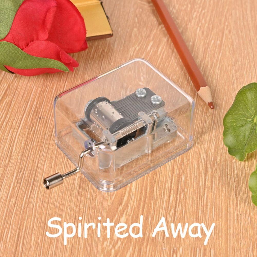 Transparent Mini Hand Cranking Music Box Acrylic Craft Acrylic Creative Crafts Ornaments  Children