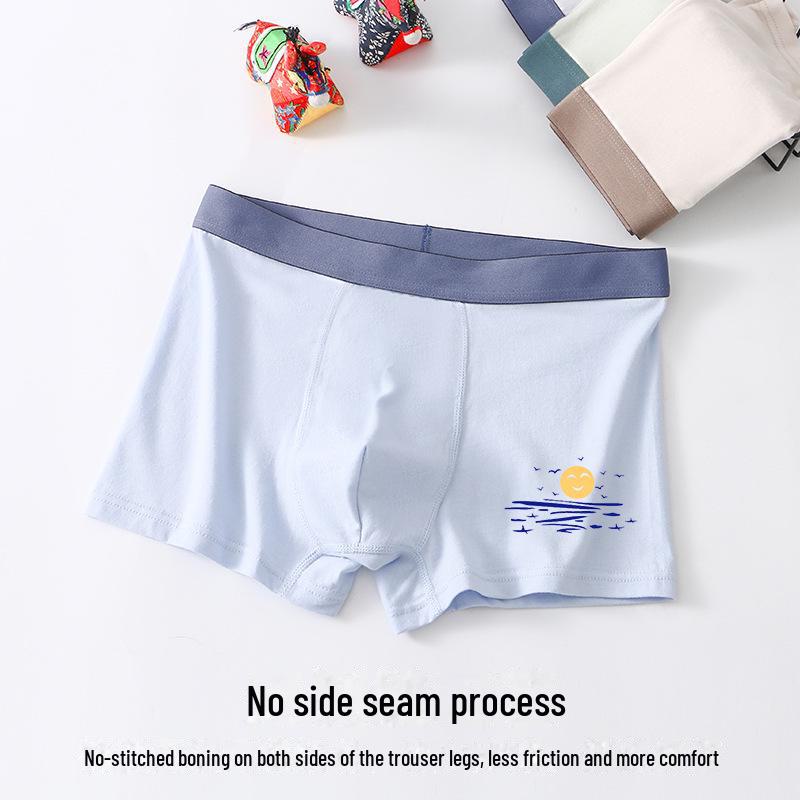 Jauniešu zēnu tīras kokvilnas bokseršorti — P037