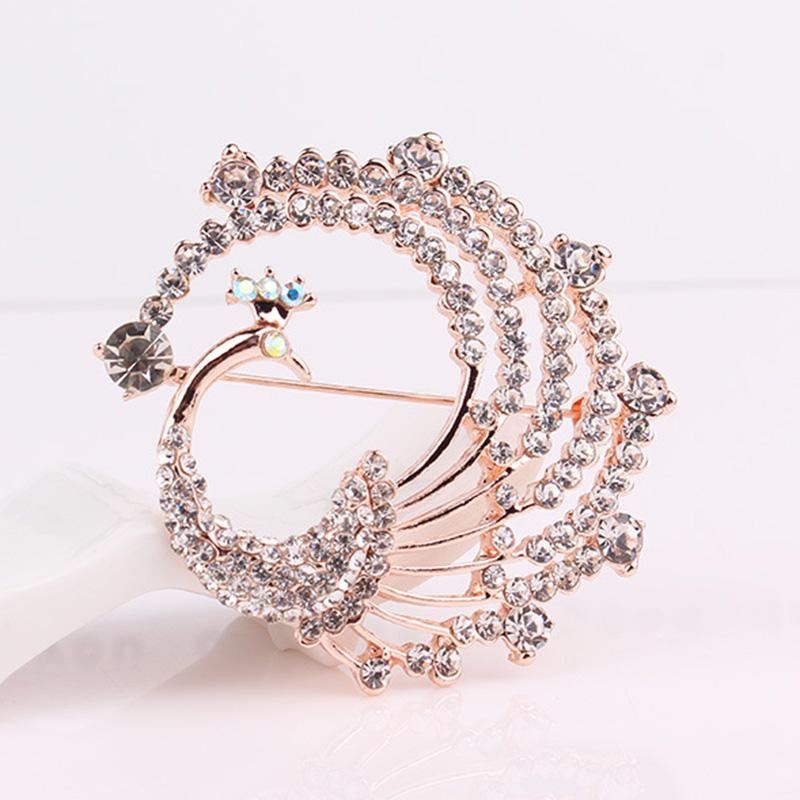1PC Peacock Animal Corsage Banquet Decoration Women Scarf Brooch Pin Jewelry
