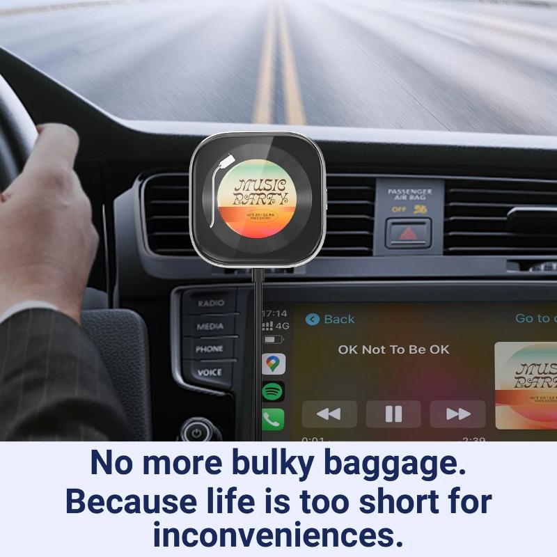 Проводной к Беспроводному Конвертер CarPlay, Адаптер Системы Умного Подключения и Развлечений для Автомобиля, Модернизированный Зажим для Освежителя Воздуха
