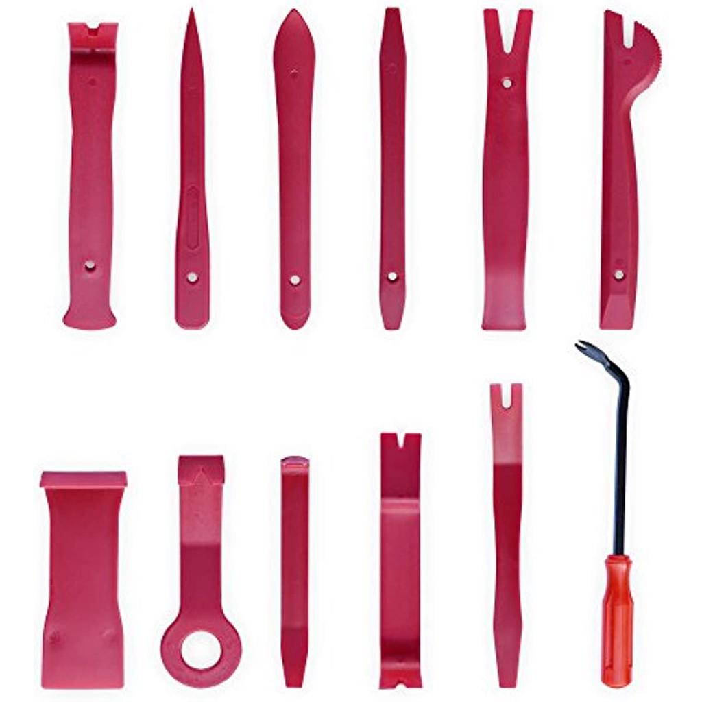 Комплект обшивки автомобиля для снятия, набор из 12 предметов, набор инструментов для установки автомобильного радио, набор для снятия обивки, монтировка, набор скребков, красный