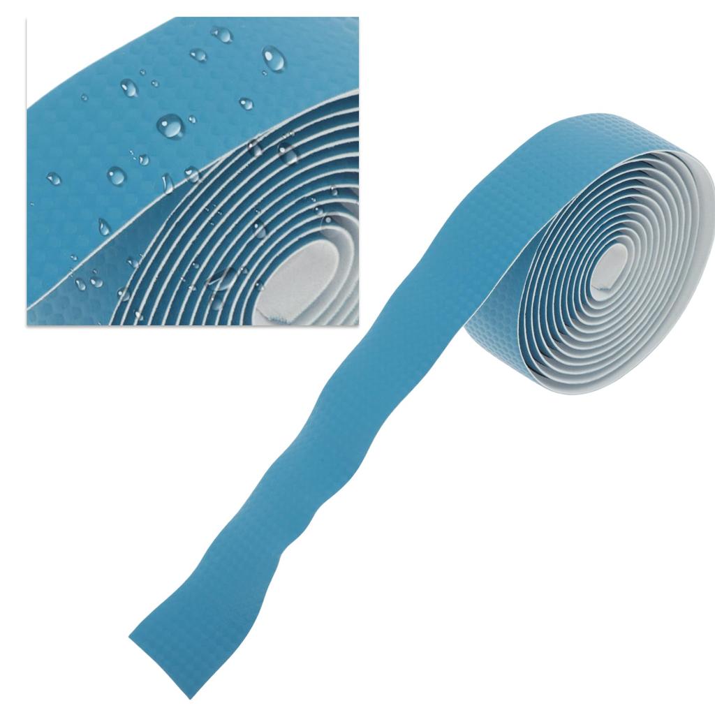 BULLSPANN 1 Pair Bicycle Handlebar Carbon Fiber Pattern Grip Tape for Road Bikes and Meters Blue Tape, Anti-Slip, Shock-Absorbing, MTBs, 2.16 Long,