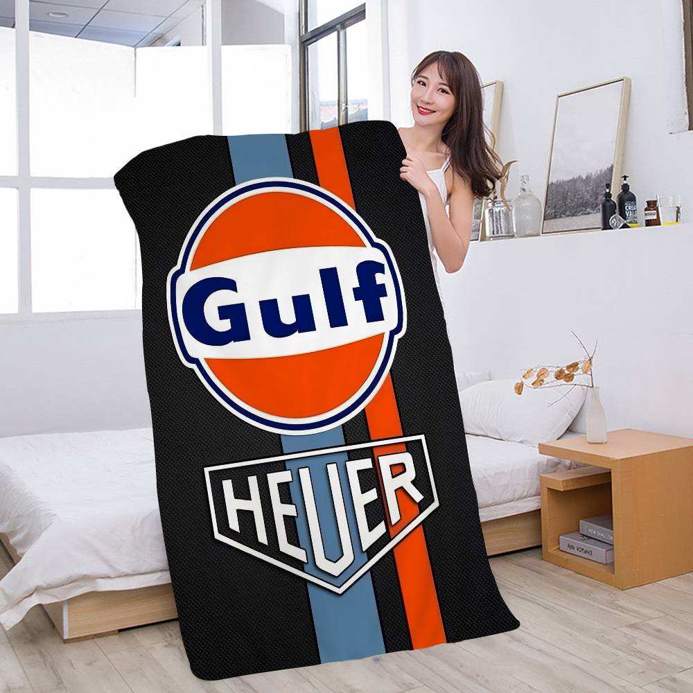 G-Gulf Racing Car Logo Микрофибра Печатное Пляжное Полотенце Скалолазание Йога Пляж Плавание Бег Впитывающее Мягкое Полотенце